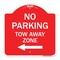Signmission No Parking Tow Away Zone W/ Left Arrow, Red & White Aluminum Sign, 18" x 18", RW-1818-23610 A-DES-RW-1818-23610 - alternate 1